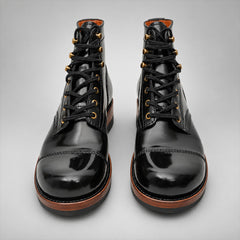 PASCH 267128B Black shell cordovan footwear, front view