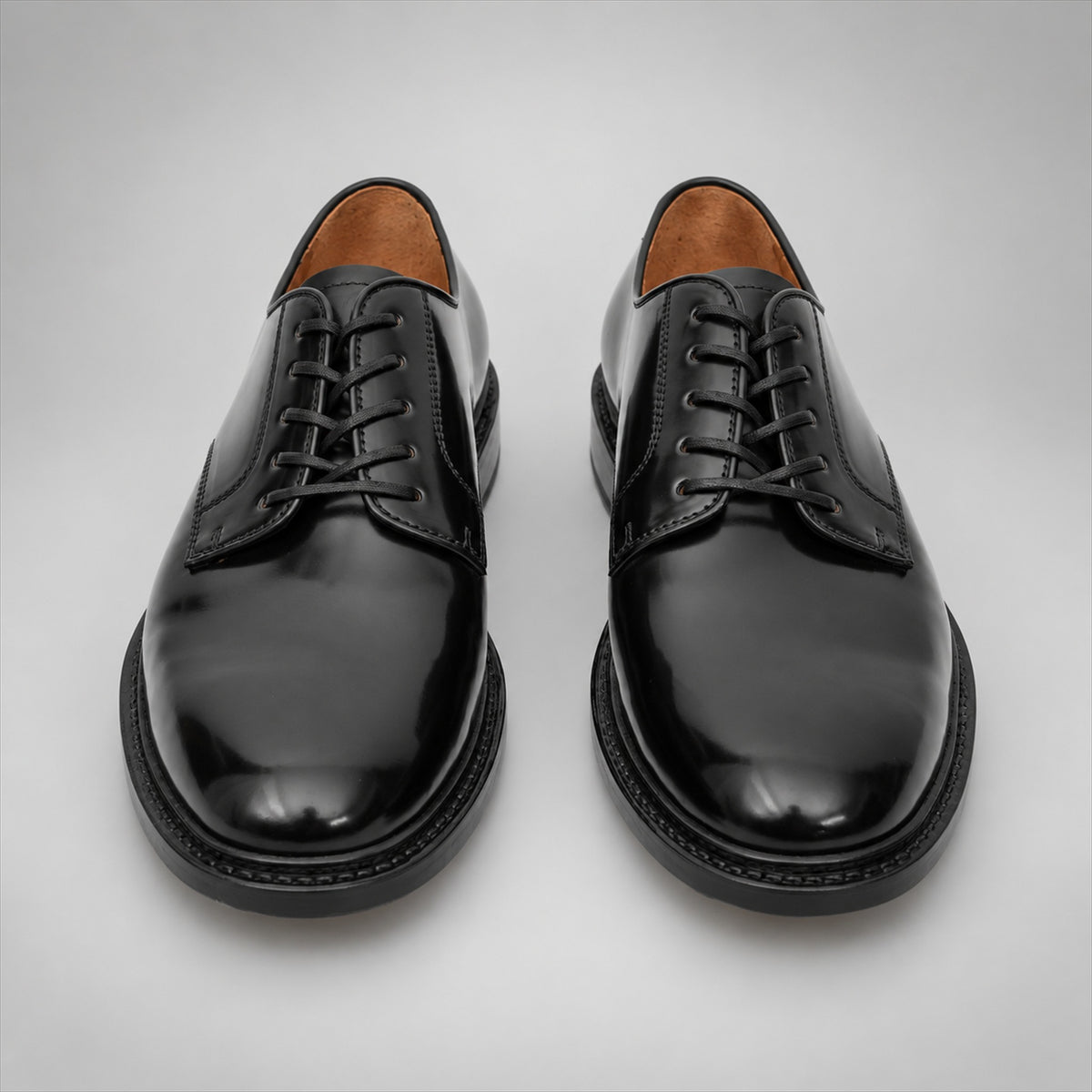 PASCH 267130B Black shell cordovan footwear, front view