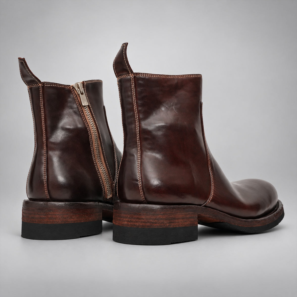 PASCH 262321A Coffee shell cordovan boots, 05-pasch-262321a-back