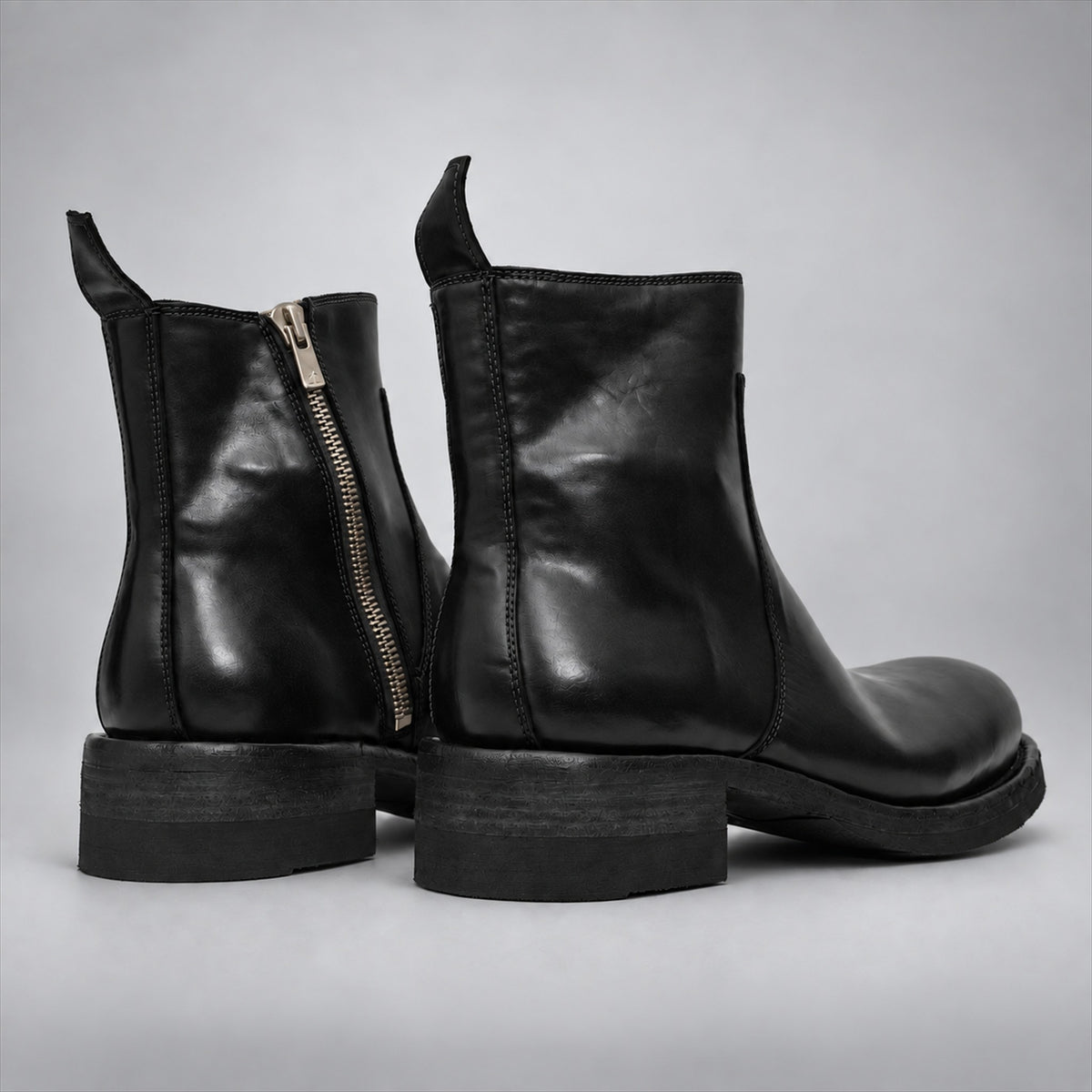 PASCH 262321B Black shell cordovan boots, 05-pasch-262321b-back
