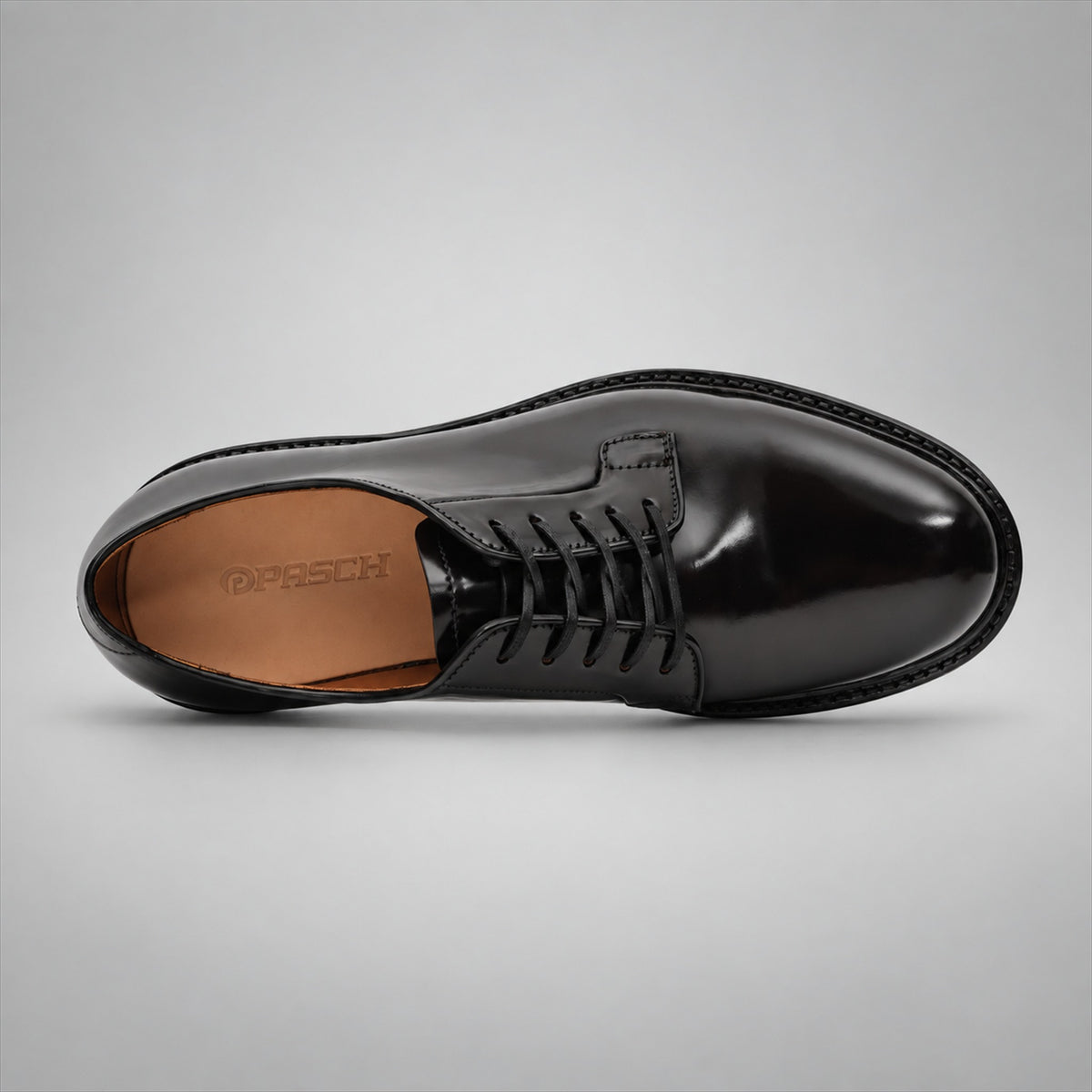 PASCH 267110A Dark Brown leather derby shoes, top view
