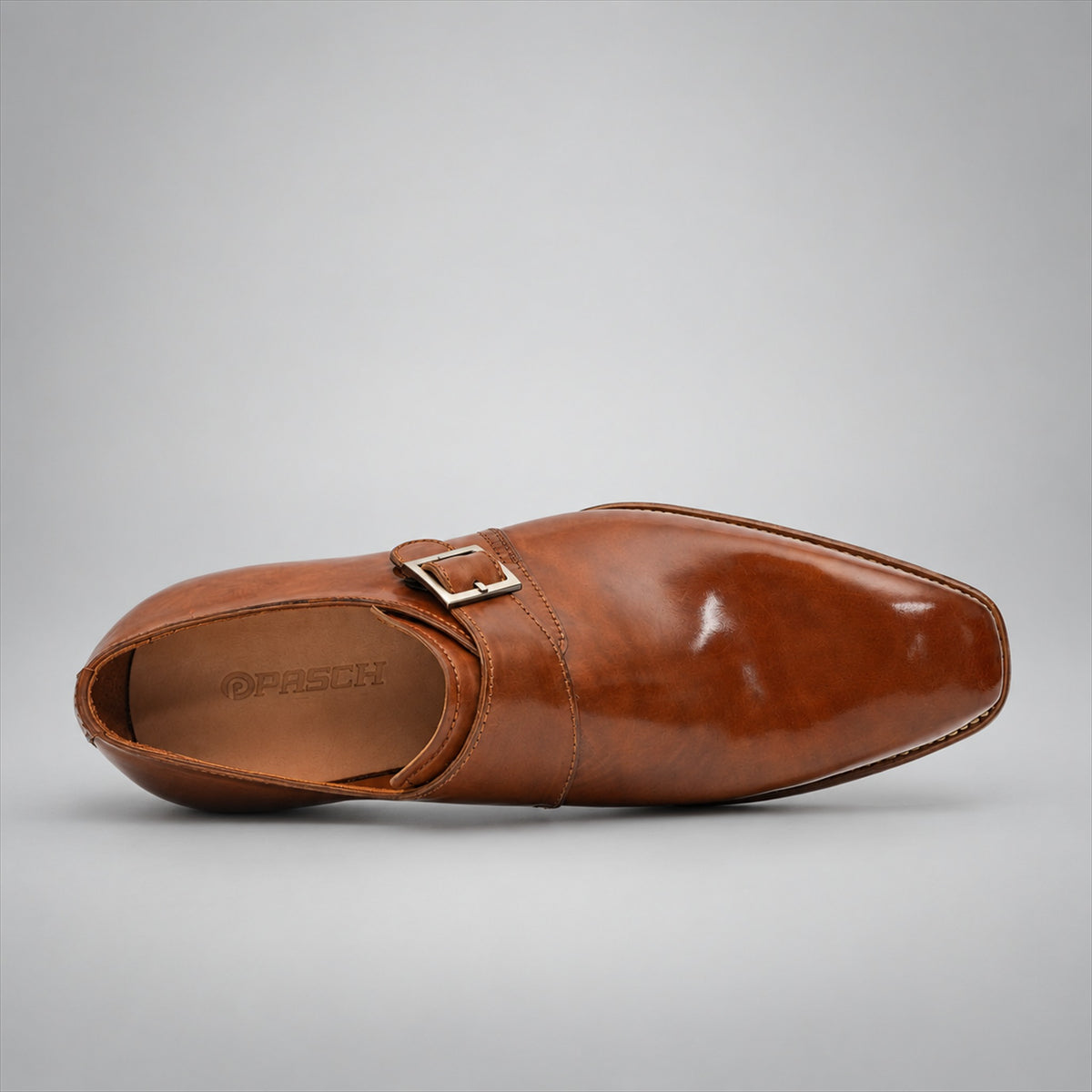 PASCH 267112A Brown shell cordovan footwear, top view