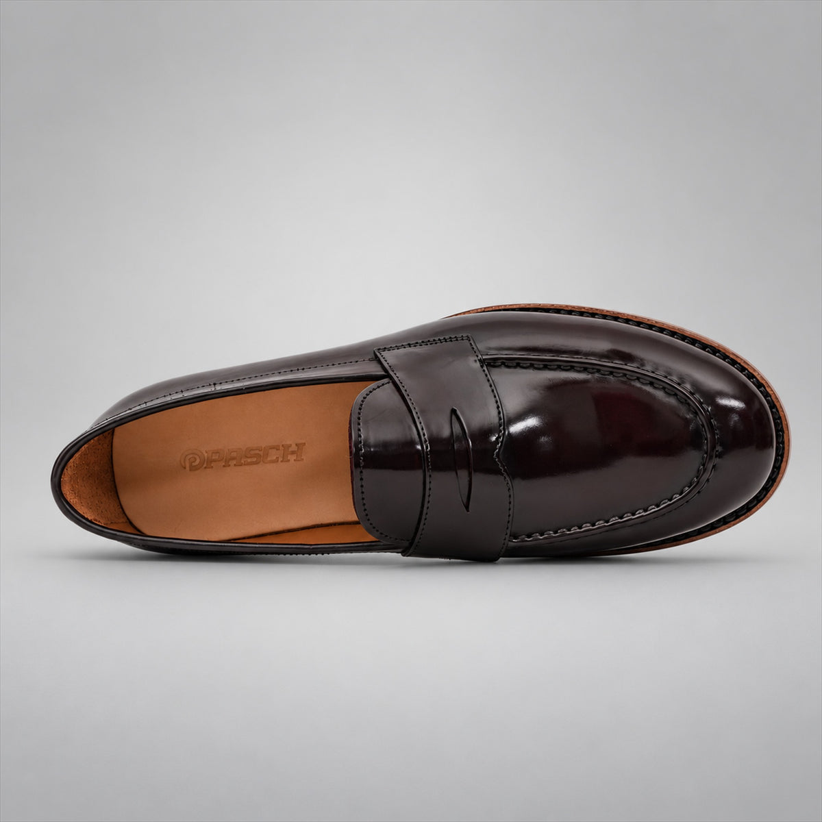 PASCH 267113A Dark Brown shell cordovan footwear, top view