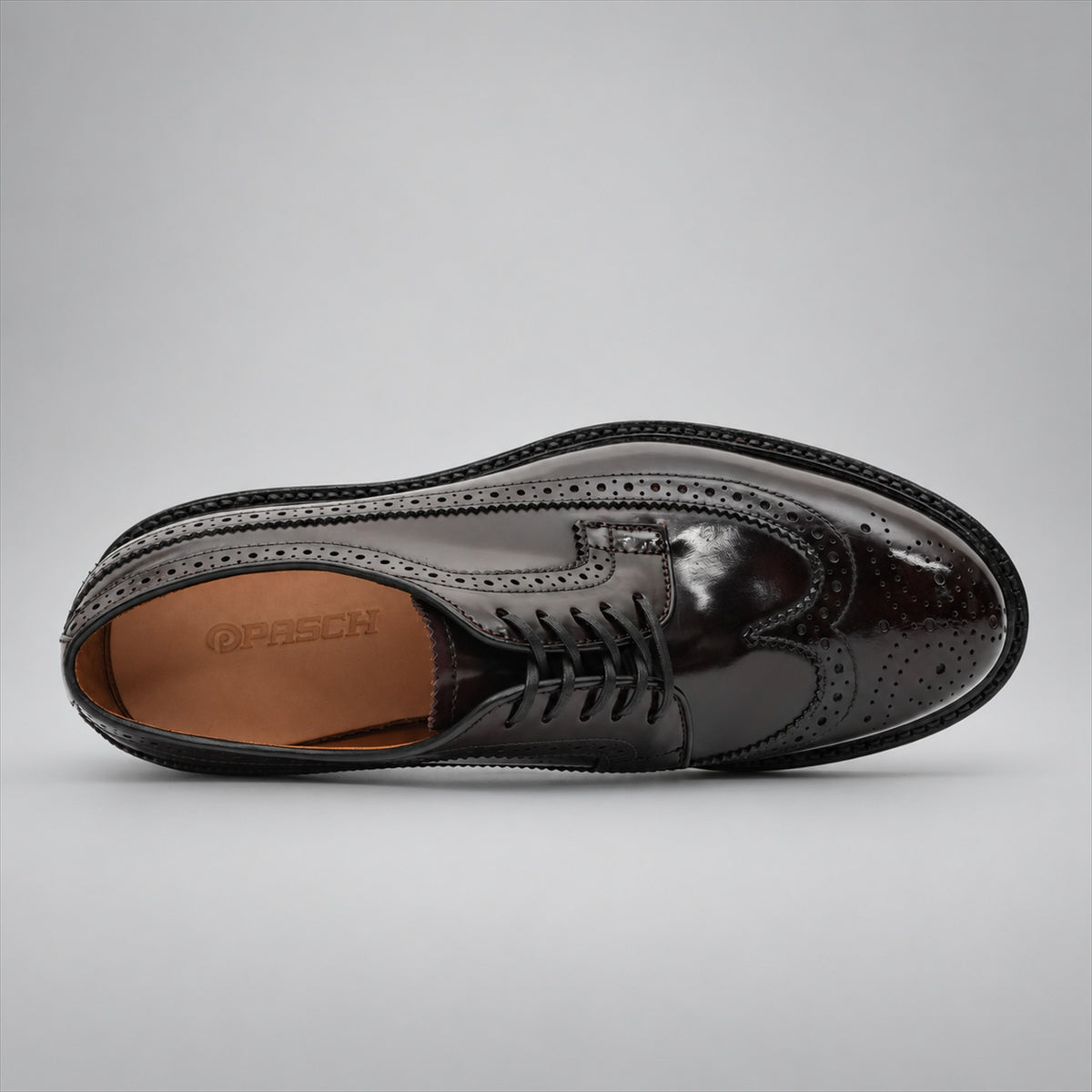 PASCH 267117A Dark Brown shell cordovan footwear, top view