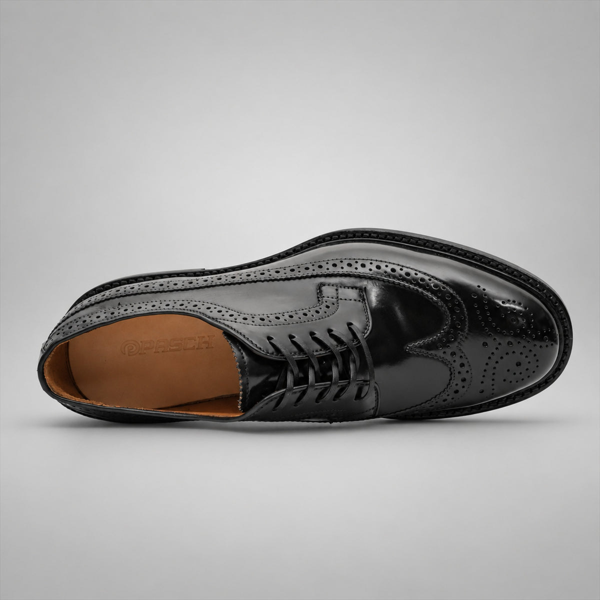 PASCH 267117B Black shell cordovan footwear, top view