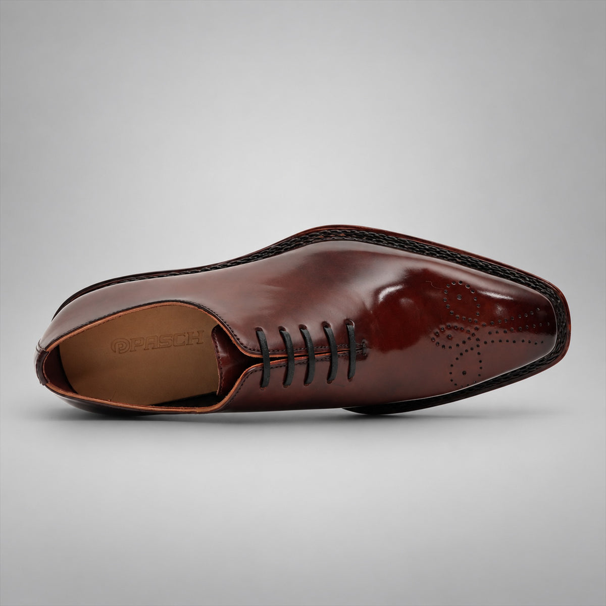 PASCH 267118A Coffee shell cordovan footwear, top view