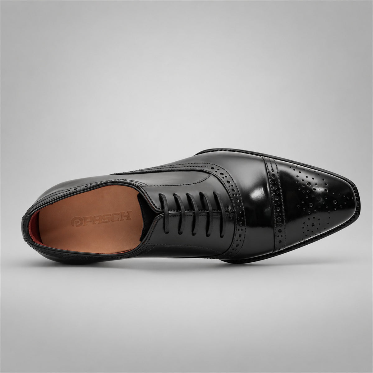 PASCH 267119B Black shell cordovan footwear, top view