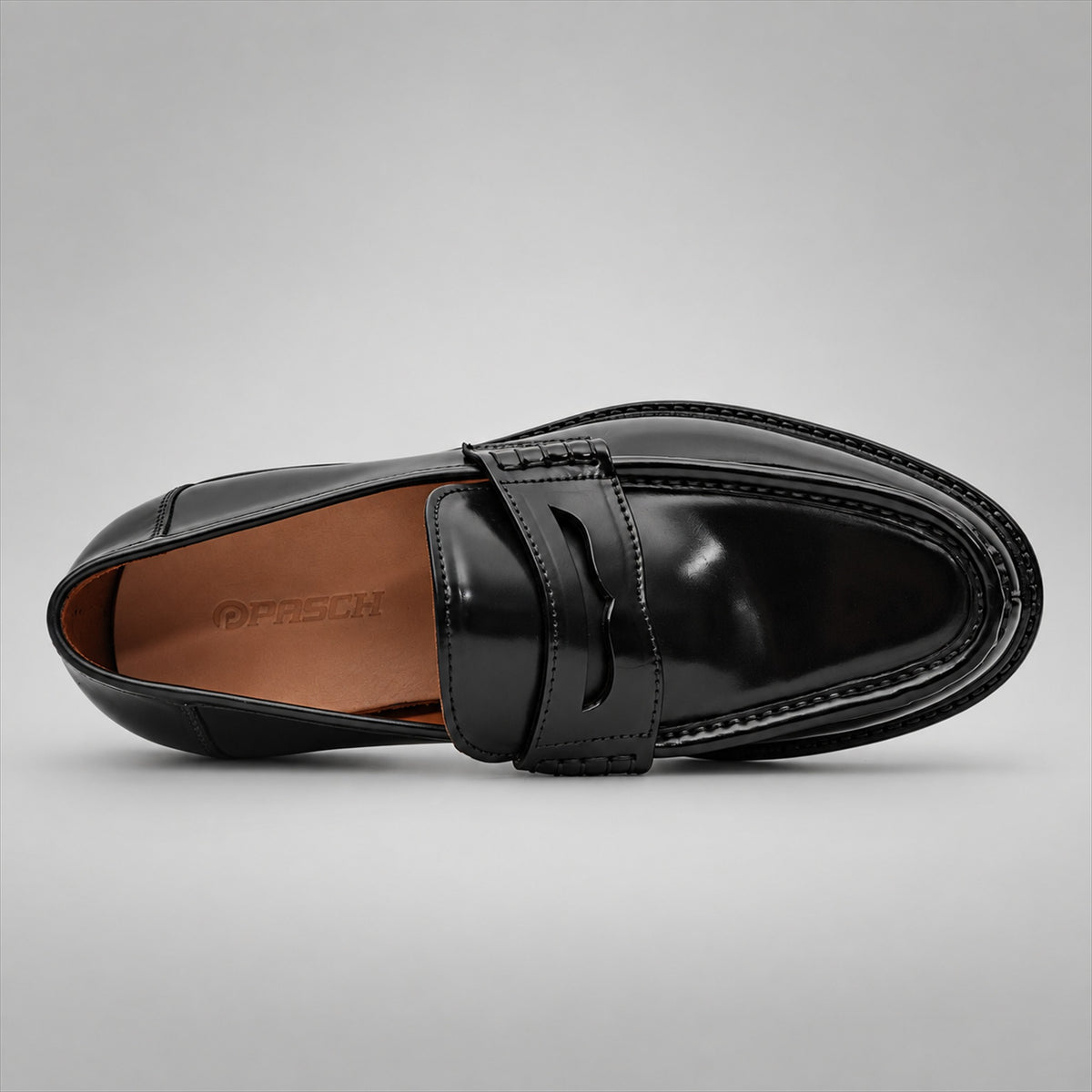 PASCH 267120B Black shell cordovan footwear, top view