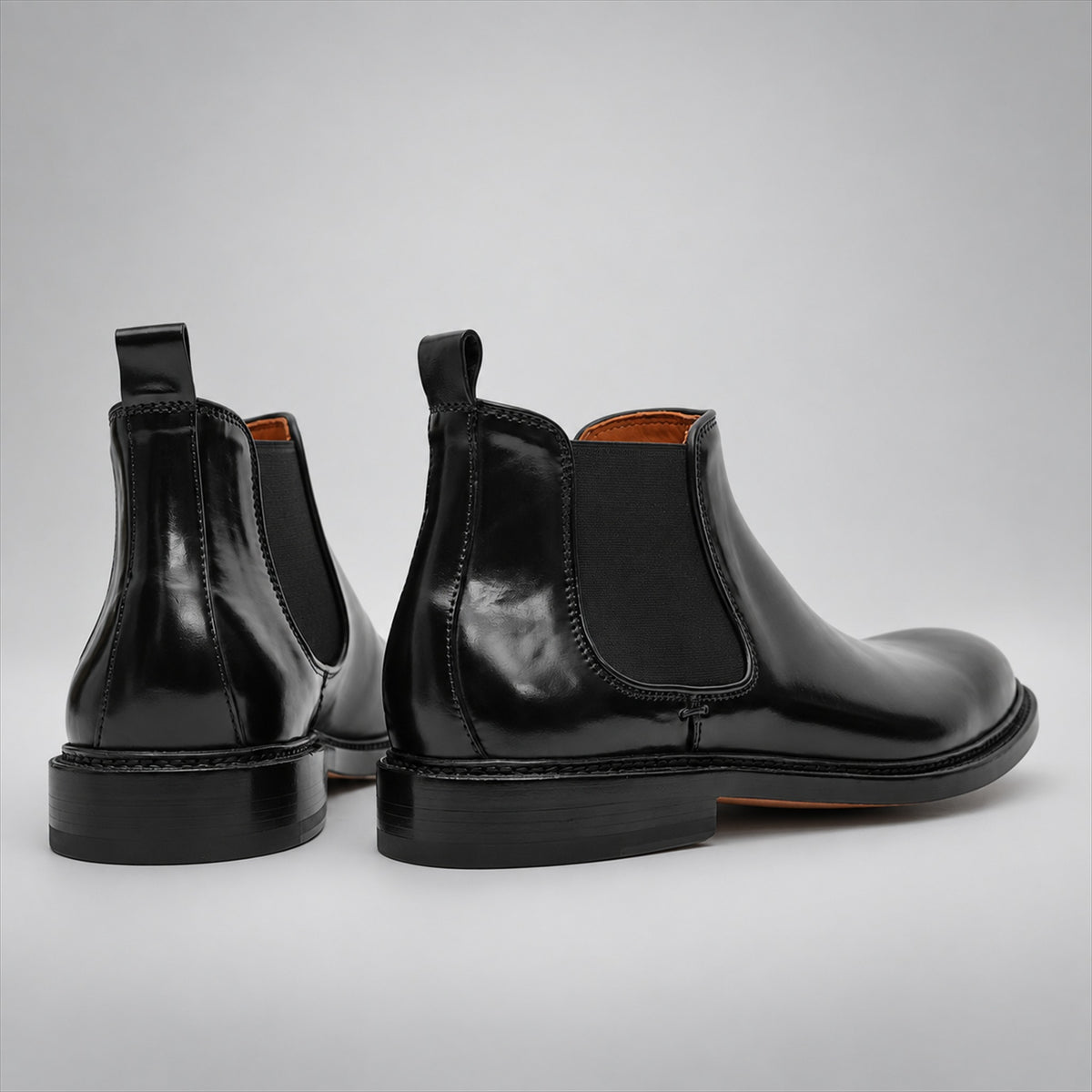 PASCH 267127B Black shell cordovan footwear, rear view