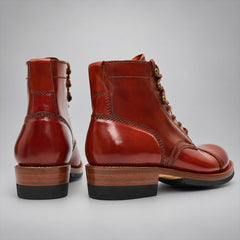 PASCH 267128A Brown shell cordovan footwear, rear view