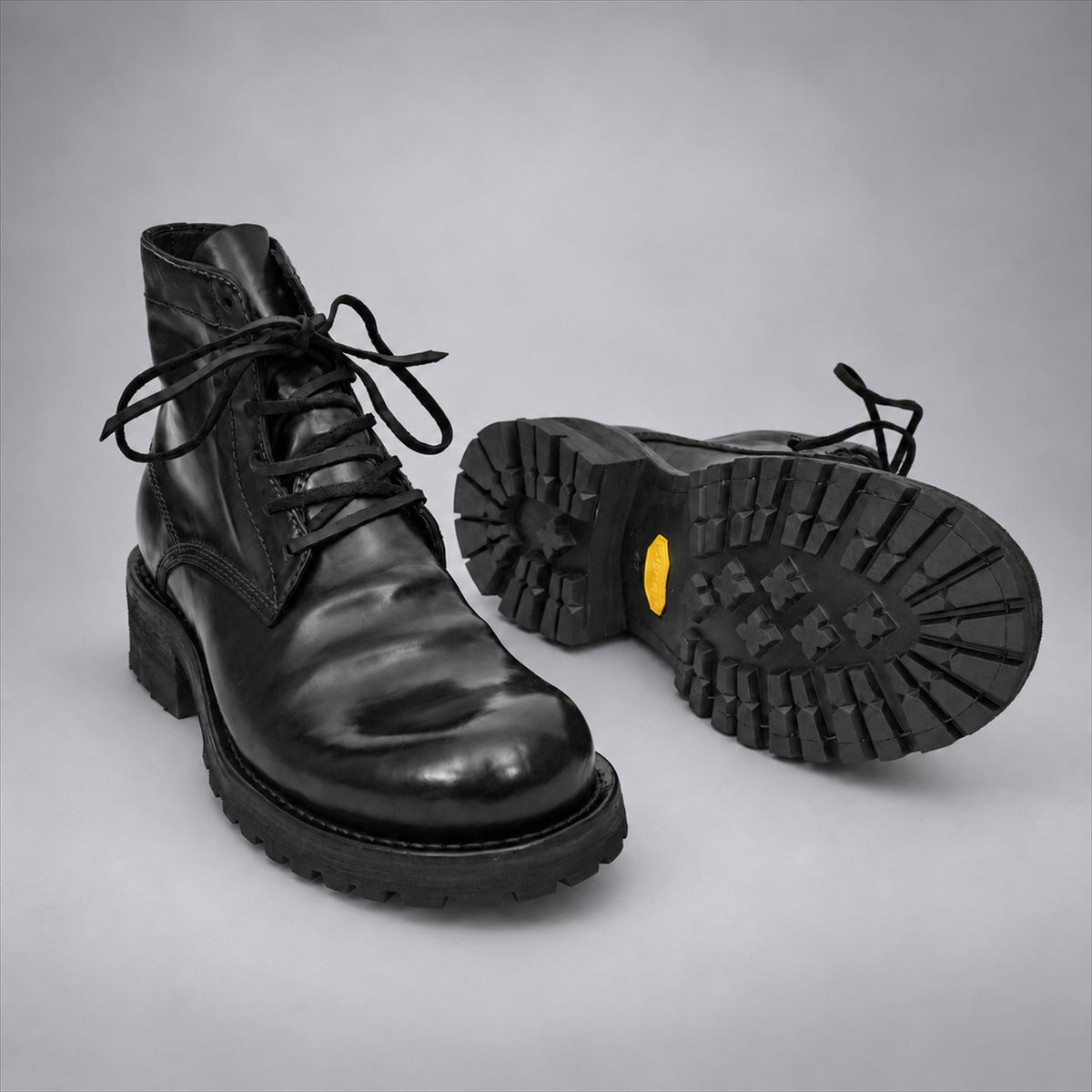 PASCH 262319B Black shell cordovan boots, 06-pasch-262319b-outsole