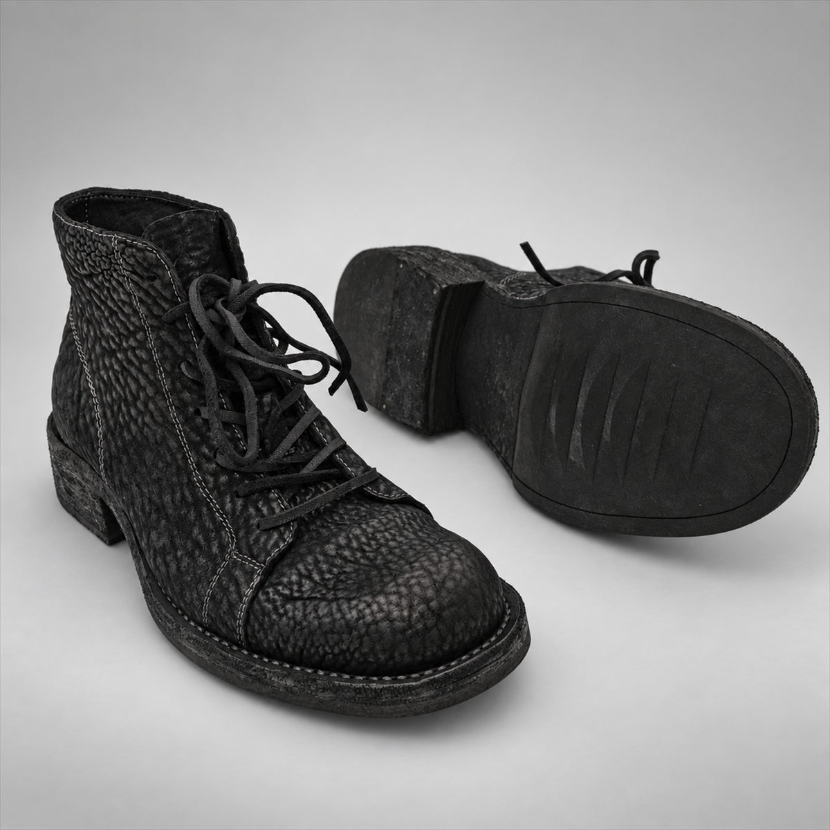 PASCH 262322B Black shell cordovan boots, 06-pasch-262322b-outsole