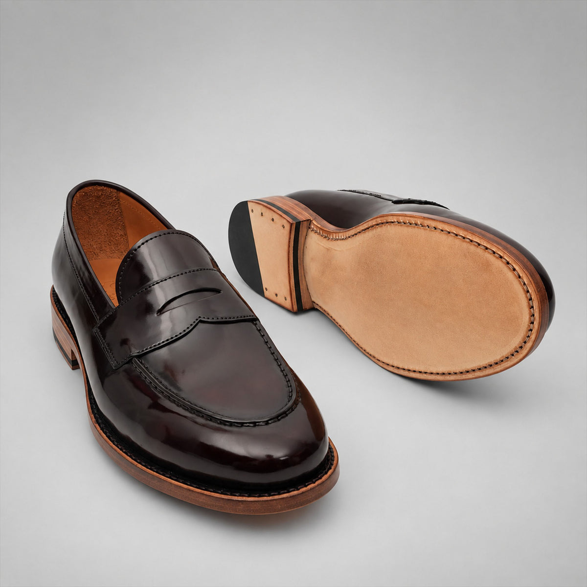 PASCH 267113A Dark Brown shell cordovan footwear, outsole view