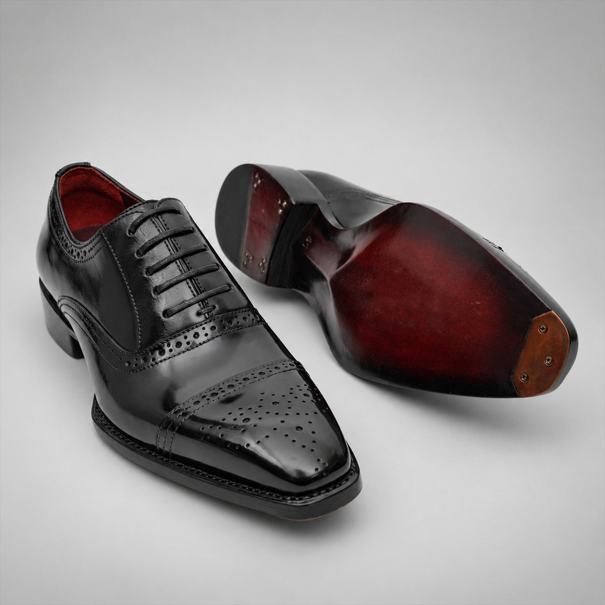 PASCH 267119B Black shell cordovan footwear, outsole view