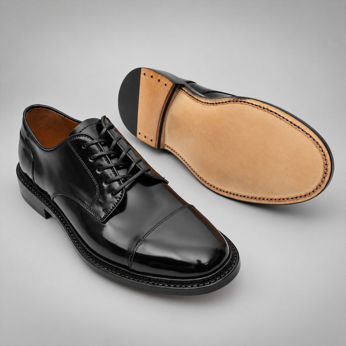 PASCH 267123B Black shell cordovan footwear, outsole view