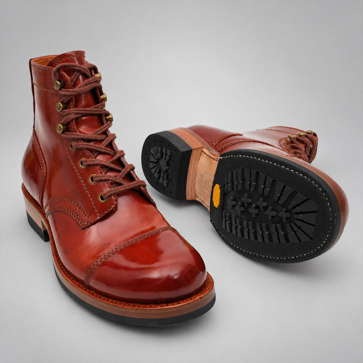 PASCH 267128A Brown shell cordovan footwear, outsole view