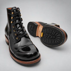 PASCH 267128B Black shell cordovan footwear, outsole view