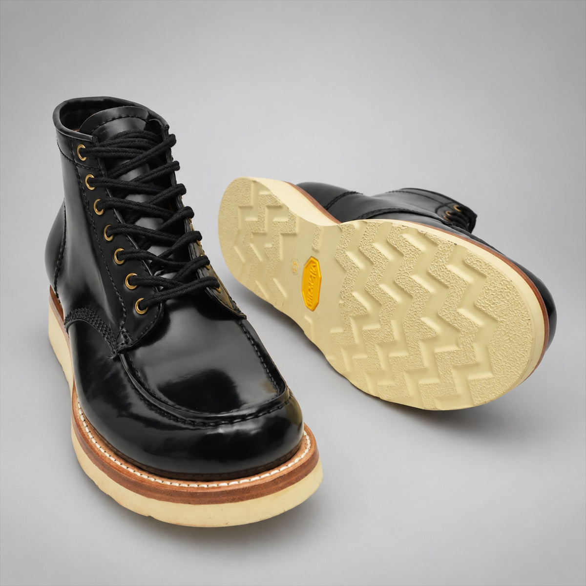 PASCH 267129B Black shell cordovan footwear, outsole view