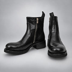 PASCH 262321B Black shell cordovan boots, 07-pasch-262321b-zipper-side