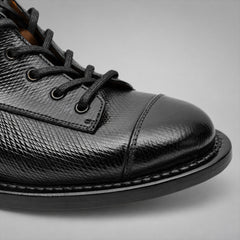 PASCH 267111B Black shell cordovan footwear, leather detail view