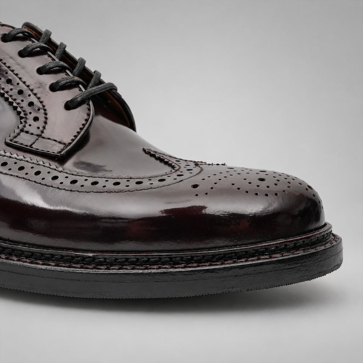 PASCH 267117A Dark Brown shell cordovan footwear, toe detail view