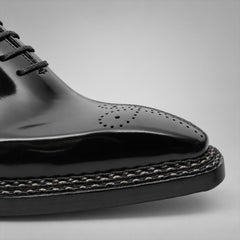 PASCH 267118B Black shell cordovan footwear, toe detail view