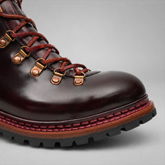 PASCH 267125C Wine Red shell cordovan footwear, toe detail view