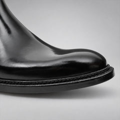 PASCH 267127B Black shell cordovan footwear, toe detail view