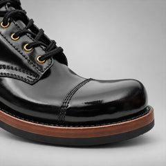 PASCH 267128B Black shell cordovan footwear, toe detail view