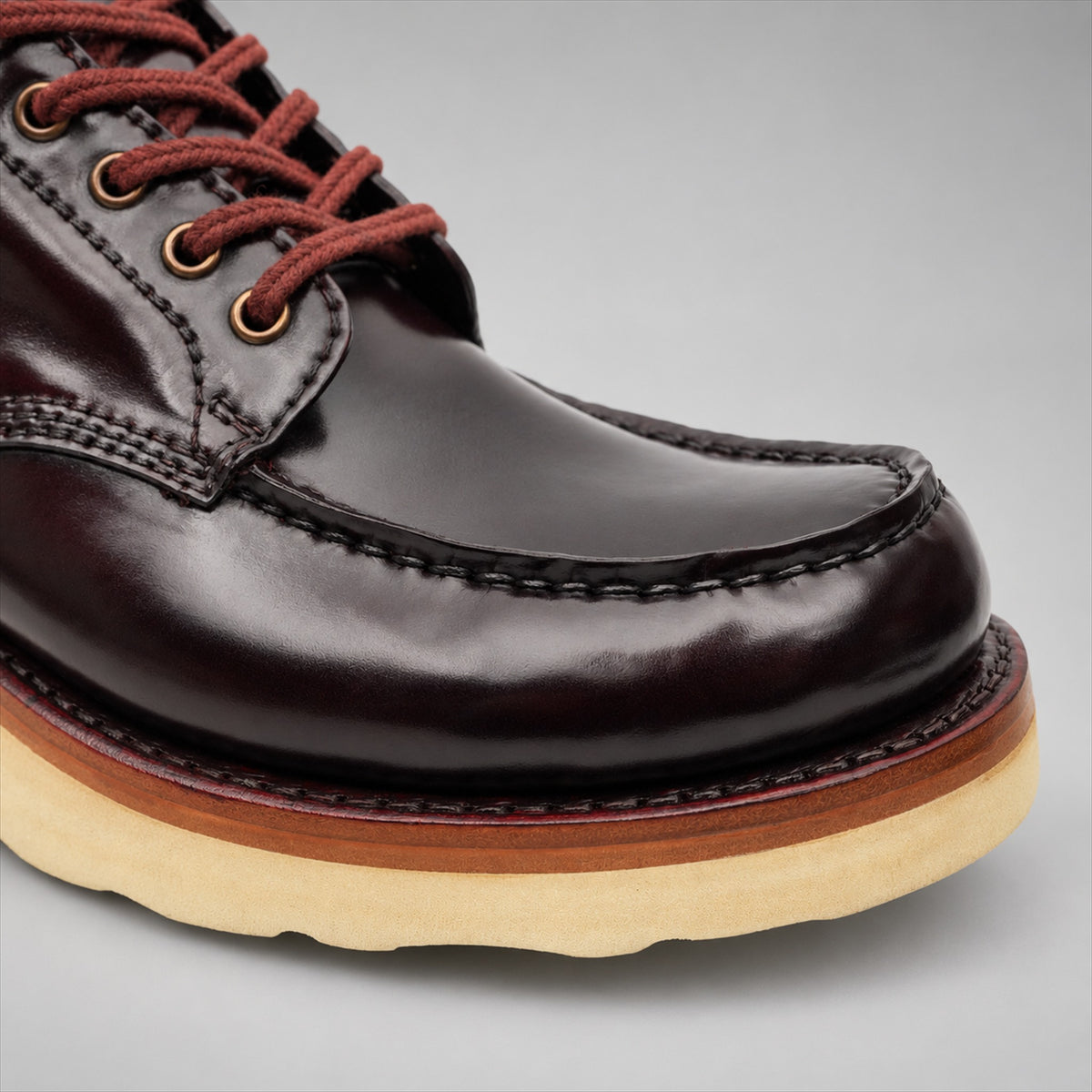 PASCH 267129A Dark Brown shell cordovan footwear, toe detail view