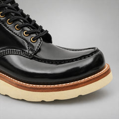 PASCH 267129B Black shell cordovan footwear, toe detail view