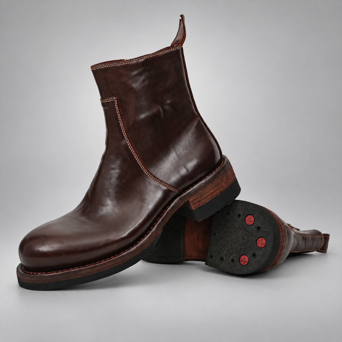 PASCH 262321A Coffee shell cordovan boots, 08-pasch-262321a-stacked