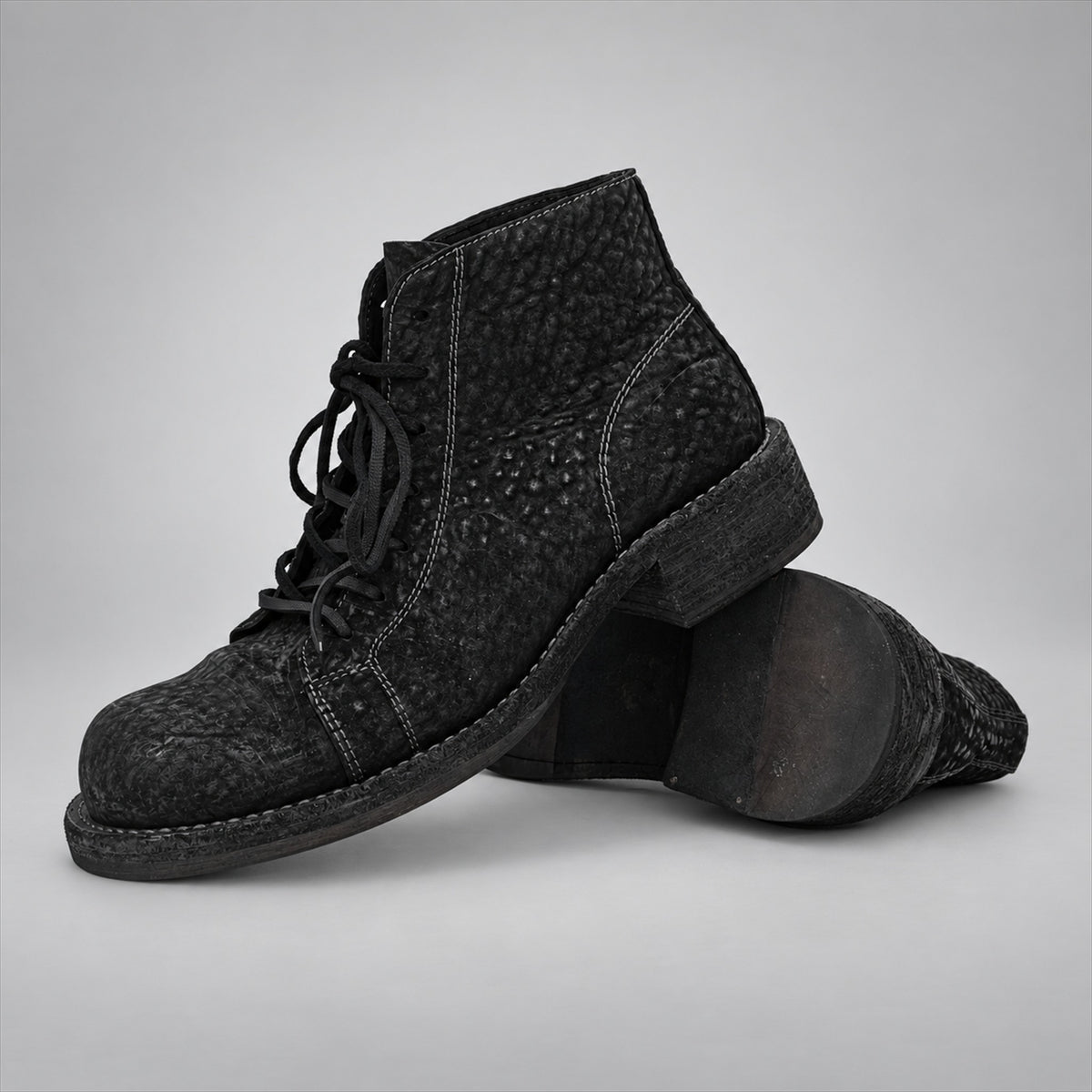 PASCH 262322B Black shell cordovan boots, 08-pasch-262322b-stacked