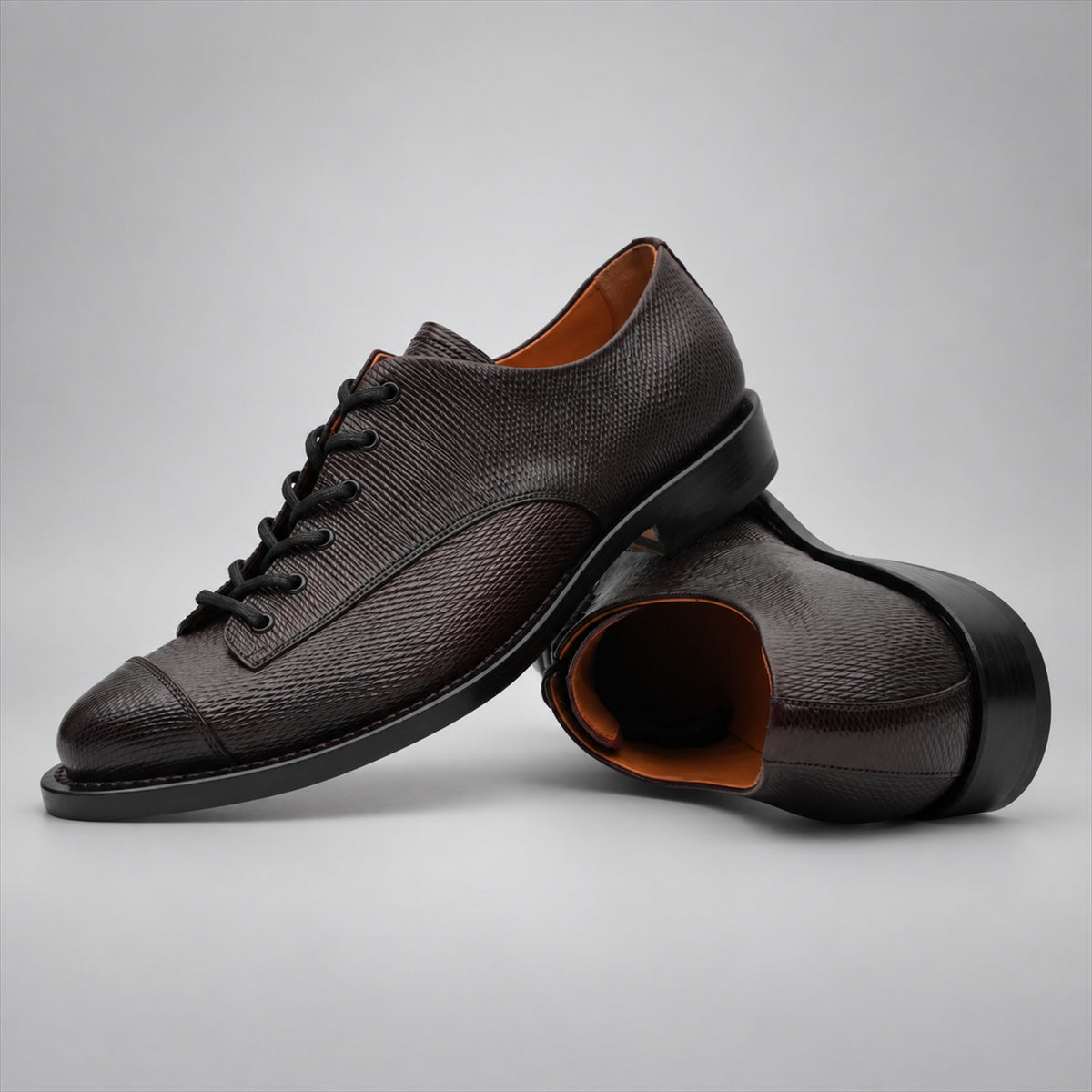 PASCH 267111A Dark Brown shell cordovan footwear, stacked view