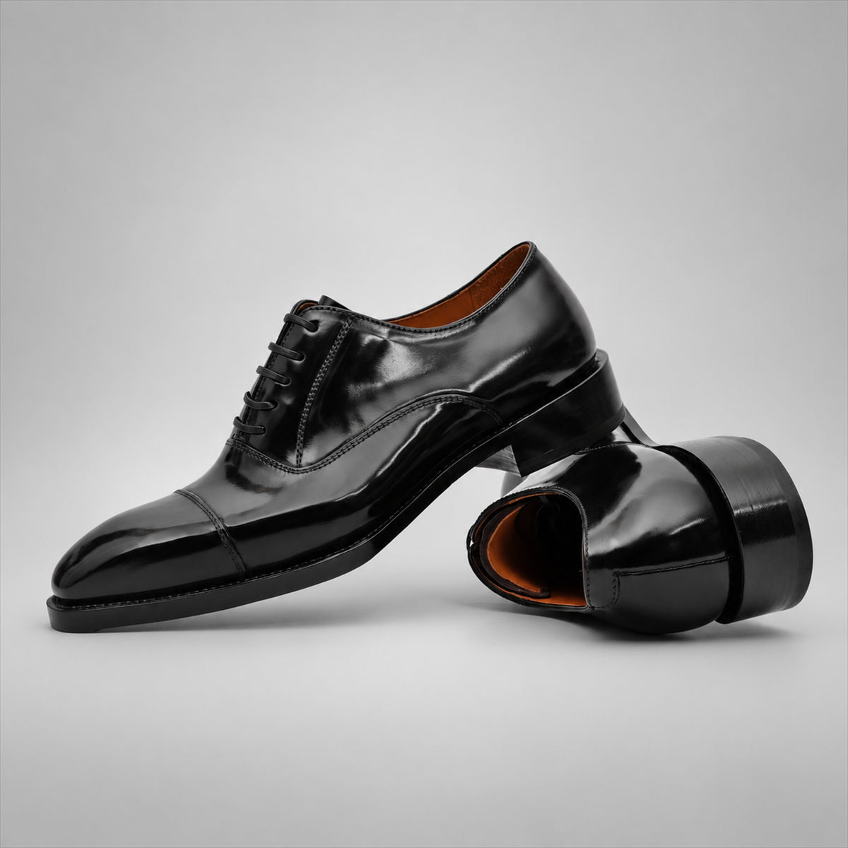 PASCH 267115B Black shell cordovan footwear, stacked view