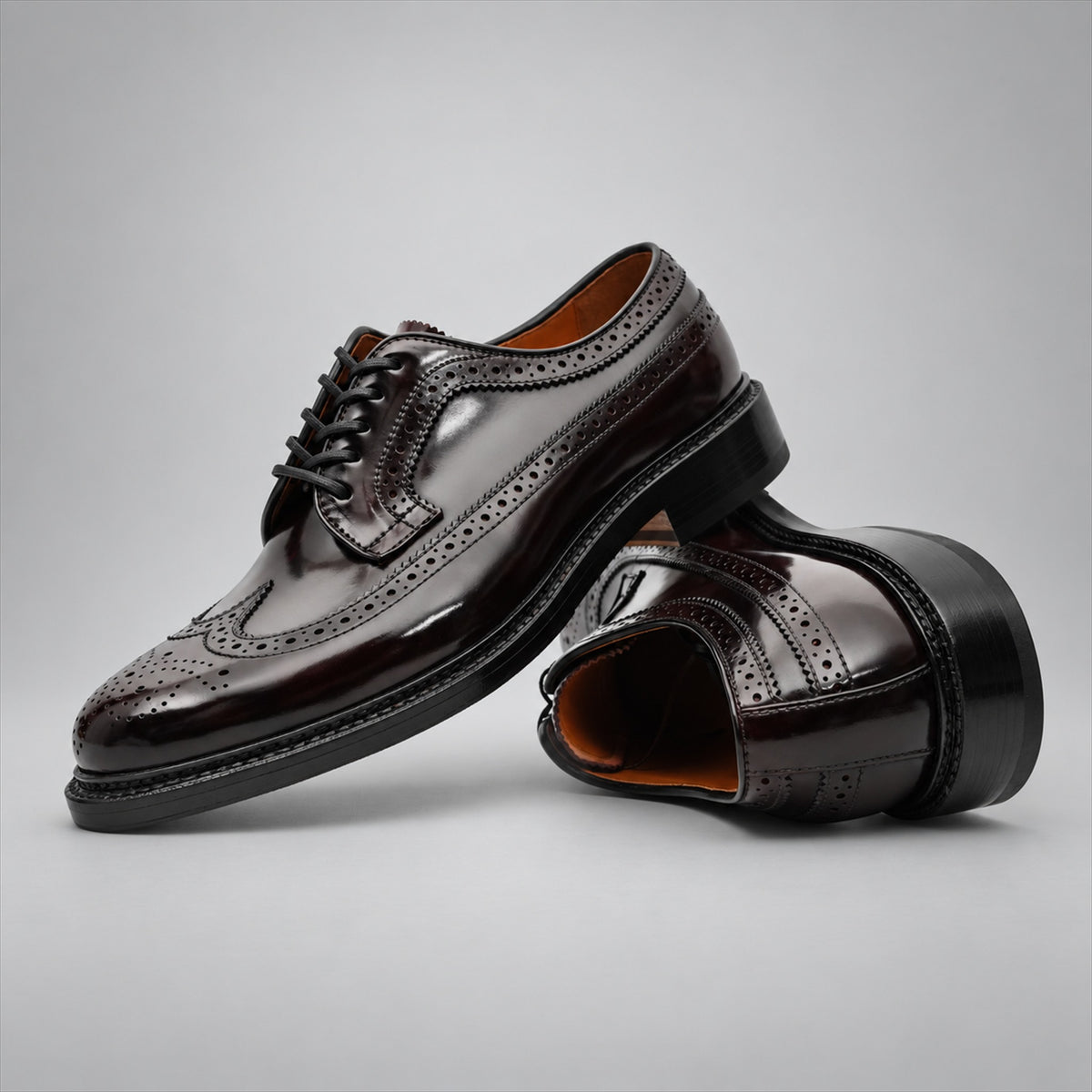 PASCH 267117A Dark Brown shell cordovan footwear, stacked view