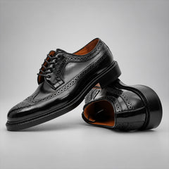 PASCH 267117B Black shell cordovan footwear, stacked view