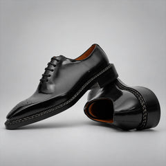 PASCH 267118B Black shell cordovan footwear, stacked view