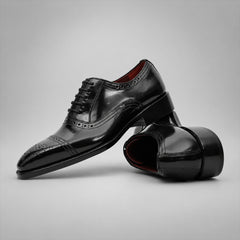 PASCH 267119B Black shell cordovan footwear, stacked view