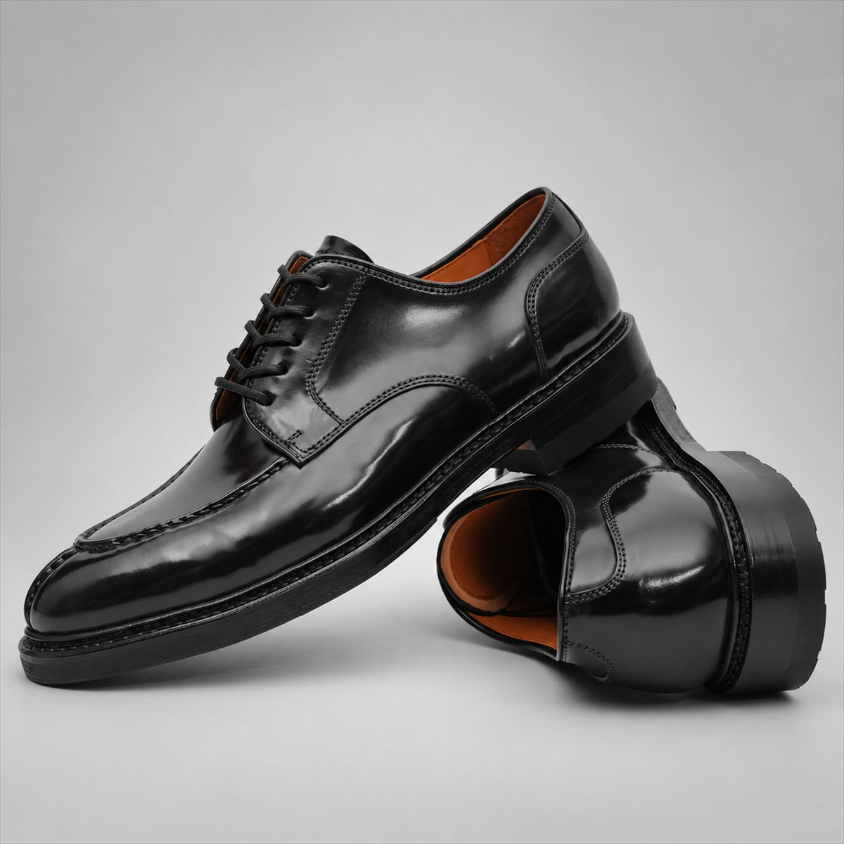 PASCH 267121B Black shell cordovan footwear, stacked view