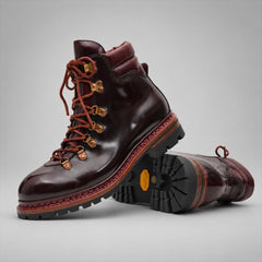 PASCH 267125C Wine Red shell cordovan footwear, stacked view