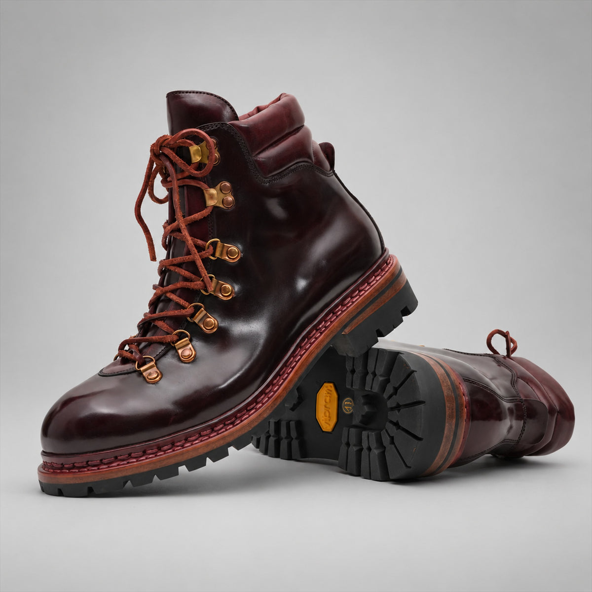 PASCH 267125C Wine Red shell cordovan footwear, stacked view