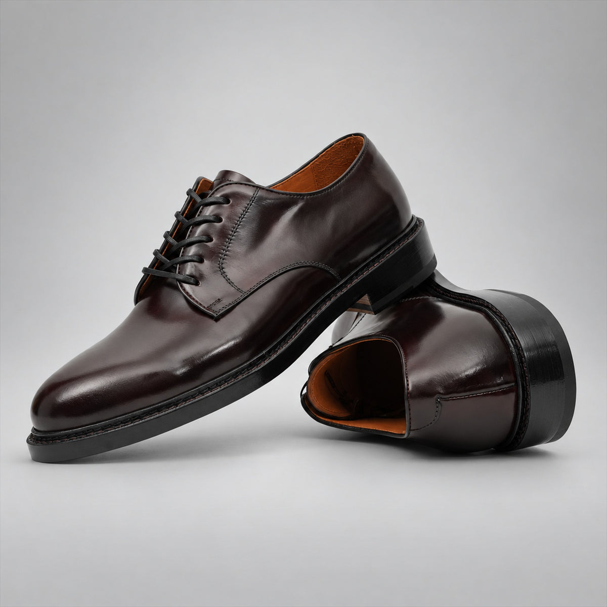 PASCH 267130A Dark Brown shell cordovan footwear, stacked view