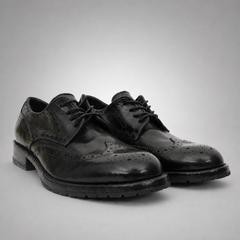 PASCH Ashford Washed & Dyed Wingtip Derby in Black