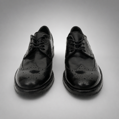 PASCH Ashford Washed & Dyed Wingtip Derby in Black