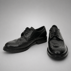 PASCH Ashford Washed & Dyed Wingtip Derby in Black