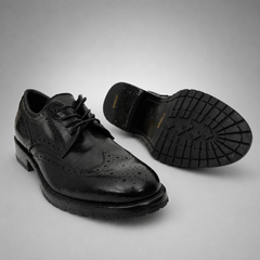 PASCH Ashford Washed & Dyed Wingtip Derby in Black