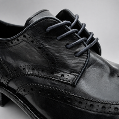 PASCH Ashford Wingtip Derby in Blue Water-Washed Leather