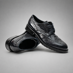 PASCH Ashford Wingtip Derby in Blue Water-Washed Leather