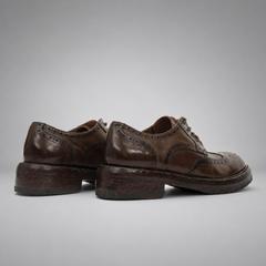 PASCH Kingsley Wingtip Derby in Coffee Brown Water-Washed Leather